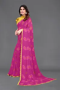 Women Georggate printed saree With Unstitched Blouse Piecee pink-thumb3