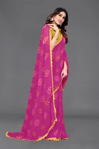 Women Georggate printed saree With Unstitched Blouse Piecee pink-thumb1