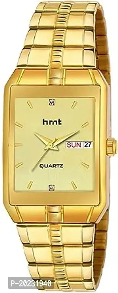 HMTG-G9052 Day  Date Golden Chain Watch  Original Gold Plated