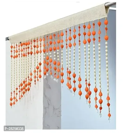 Stylish Orange Cotton Blend Embroidered Door Curtains-thumb0