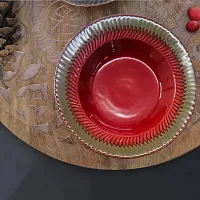Studio Pottery Maroon Pasta Plates (Set of 2)-thumb1