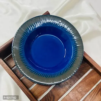 Studio Pottery Blue Glazed Pasta Plates (Set of 2)-thumb4