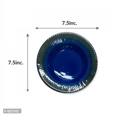 Studio Pottery Blue Glazed Pasta Plates (Set of 2)-thumb5