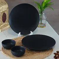 HOC-Black Matte Dinner Plates and Bowl (Set of 2)-thumb1