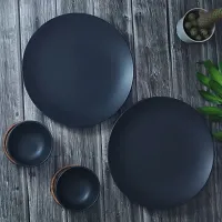 HOC-Black Matte Dinner Plates and Bowl (Set of 2)-thumb2