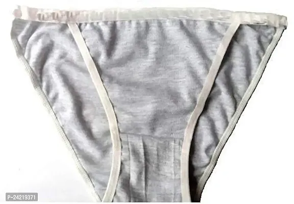 TI AMO Women's Cotton Bikini Panty (Panty Kimvin_01_Red  Grey_Free Size)-thumb2