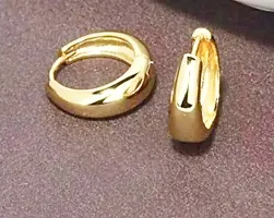 TRINETRI Fashions Gold Plated Fashionable Glamorous small Kaju Kan Bali Hoop Earrings Ear rings for Boys and Men-thumb2