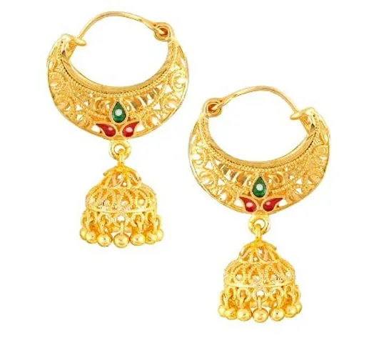 Earrings Shimmering Beautiful CZ push back Jhumki earring for Women and Girls