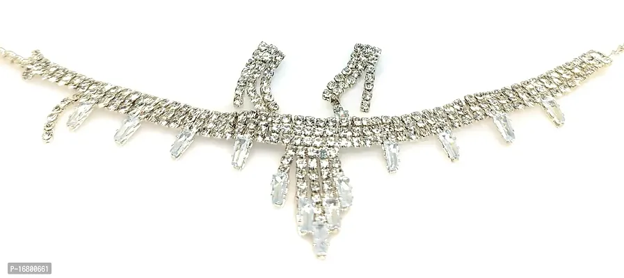 TRINETRI White Daimonds AD Designer Wedding Jewellery Set Necklace Set for Women/Girls-thumb0