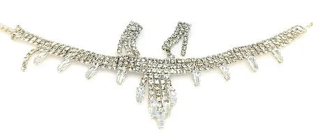 TRINETRI White Daimonds AD Designer Wedding Jewellery Set Necklace Set for Women/Girls