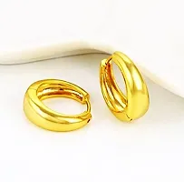 TRINETRI Fashions Gold Plated Fashionable Glamorous small Kaju Kan Bali Hoop Earrings Ear rings for Boys and Men-thumb1