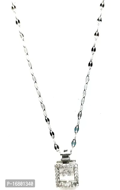 TRINETRI Stainless Steel Plated Square Dancing Pendant Chain Necklace Gift for Women and Girls.