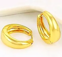 TRINETRI Stylish Fancy Gold Plated Fashionable Glamorous Salman Khan Large Kaju Kan Bali Hoop Earrings Ear rings for Boys and Men-thumb1