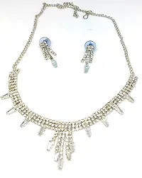 TRINETRI White Daimonds AD Designer Wedding Jewellery Set Necklace Set for Women/Girls-thumb2