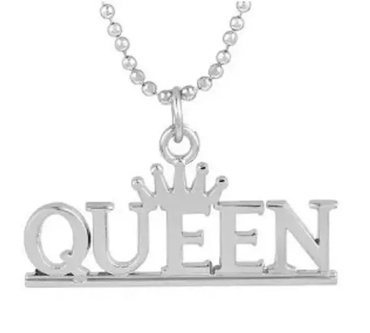 TRINETRI Queen Name Letter Locket Chain Necklace For girls girlfriend women Stainless Steel Locket