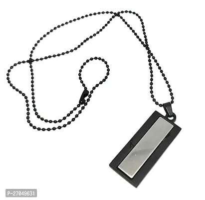 Black Enamel Necklace Men's Necklace Unisex Necklace Rectangle Figaro Chain oval Rope Men's Jewelry Unisex Gift for Men Gifts