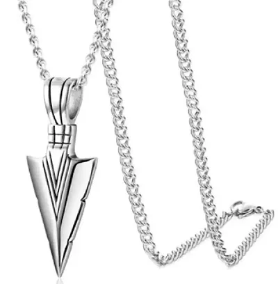 Pendant for Men platinum Boys Mens boyfriend gents Boy girls Women Unisex Stainless Arrow Necklace Long Ball Chains Locket Valentine Stylish Simple Chain Pendant