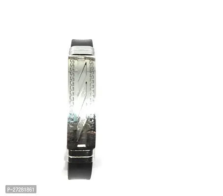 TRINETRI trending Black Stainless Steel Silicon Wrist vertical design Band Customized Personalised Letter Bracelet Men-thumb3