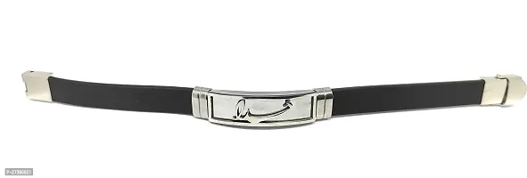 TRINETRI trending Black Stainless Steel Silicon Wrisit Sine symbole Band Customized Personalised Letter Bracelet Men-thumb4
