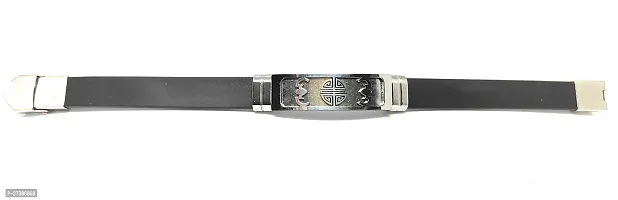 TRINETRI trending Black Stainless Steel Silicon Wrist Round Symbole Band Customized Personalised Letter Bracelet Men-thumb4