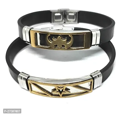 TRINETRI trending Black Stainless Steel copper  Gold plated bett  Stars design couple  Best Friends Band bracelet for men  women