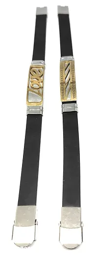 TRINETRI trending Black Stainless Steel copper  Gold plated Love  slinting design couple  Best Friends Band bracelet for men  women-thumb2