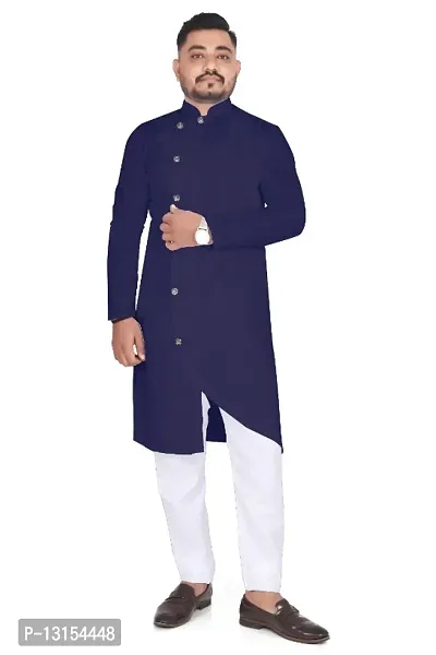 Mens Solid Kurta and Pyjama Set-thumb0