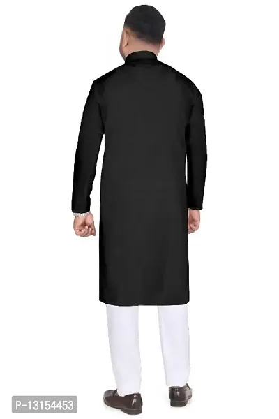 Men Solid Straight Kurta and Pyjama Set-thumb2