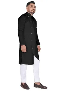 Men Solid Straight Kurta and Pyjama Set-thumb2