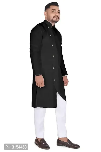 Men Solid Straight Kurta and Pyjama Set-thumb3