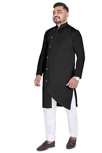 Men Solid Straight Kurta and Pyjama Set-thumb3