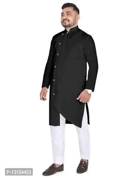 Men Solid Straight Kurta and Pyjama Set-thumb4