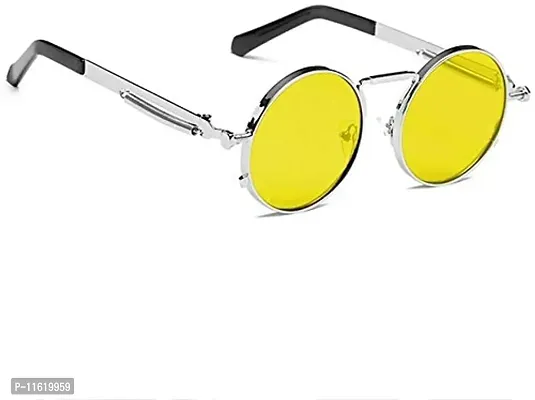 Fabulous Yellow Metal UV Protected Sunglasses For Men-thumb0