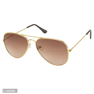 Arzonai Classic Aviator Shape Golden-Brown UV Protection Sunglasses For Men  Women [MA-008-S6 ]-thumb0