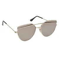 Arzonai Hayes Retro Square Shape Silver-Silver Mirrored UV Protection Sunglasses For Men  Women [MA-034-S2 ]-thumb1