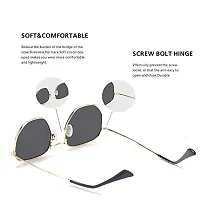Black Color Uv Protection Hexagonal Sunglasses/Frame For Women-thumb1