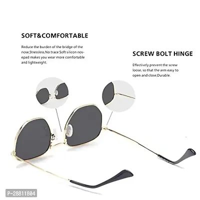Black Color Uv Protection Hexagonal Sunglasses/Frame For Women-thumb2