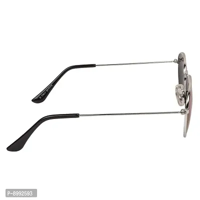 Arzonai Jones Mirrored Oval Shape Silver-Green UV Protection Sunglasses For Men  Women [MA-310-S2 ]-thumb4