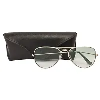 Arzonai Classic Aviator Shape Silver-Green UV Protection Sunglasses For Men  Women [MA-008-S4 ]-thumb4