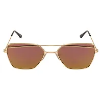 Arzonai Bennett Retro Square Shape Golden-Orange Mirrored UV Protection Sunglasses For Men  Women [MA-036-S3 ]-thumb2