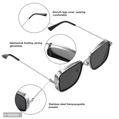 Arzonai Carryminati Metal Square Unisex Sunglasses (Large) Pack of 2-thumb5