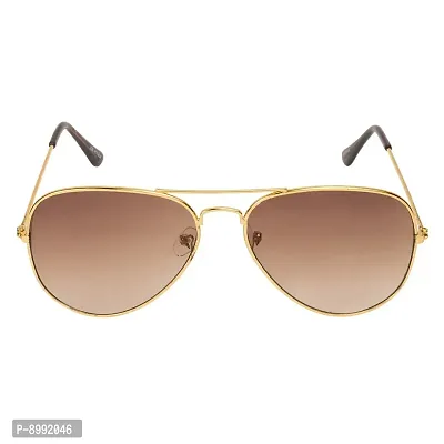 Arzonai Classic Aviator Shape Golden-Brown UV Protection Sunglasses For Men  Women [MA-008-S6 ]-thumb3