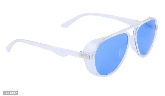 Modern Blue Metal Sunglasses-thumb0