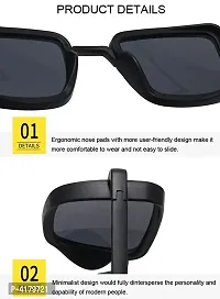 Trendy Black Rectangle Sunglass For Men And Women-thumb2