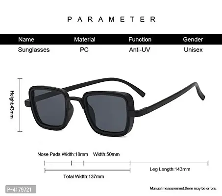 Trendy Black Rectangle Sunglass For Men And Women-thumb4