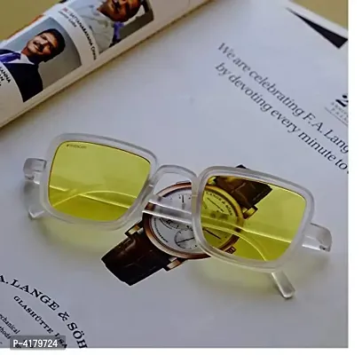 Trendy Yellow Rectangle Sunglass For Men And Women