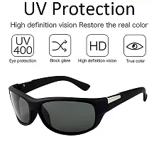 Trendy Black Uv Protection Night Drive Sports Sunglass For Men And Women-thumb1