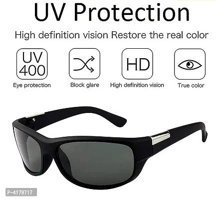 Trendy Black Uv Protection Night Drive Sports Sunglass For Men And Women-thumb2