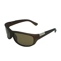 Trendy Brown Uv Protection Night Drive Sports Sunglass For Men And Women-thumb1