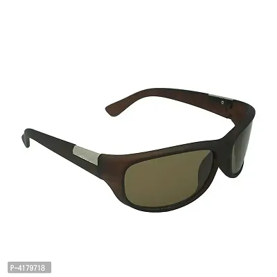 Trendy Brown Uv Protection Night Drive Sports Sunglass For Men And Women-thumb0